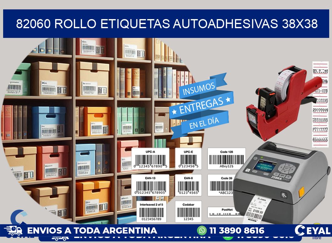 82060 Rollo Etiquetas autoadhesivas 38x38