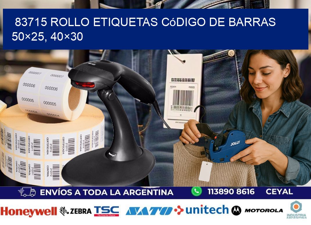 83715 rollo etiquetas código de barras 50×25, 40×30