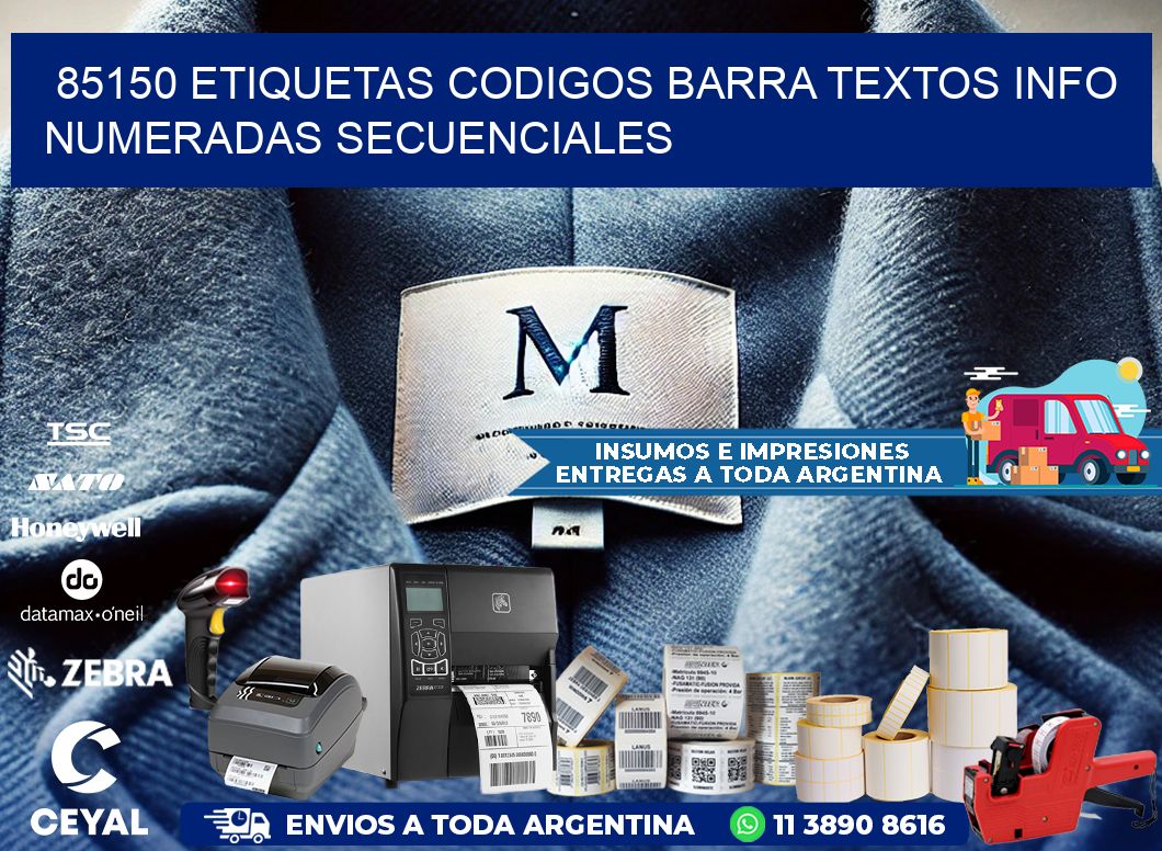 85150 Etiquetas Codigos Barra Textos Info Numeradas Secuenciales