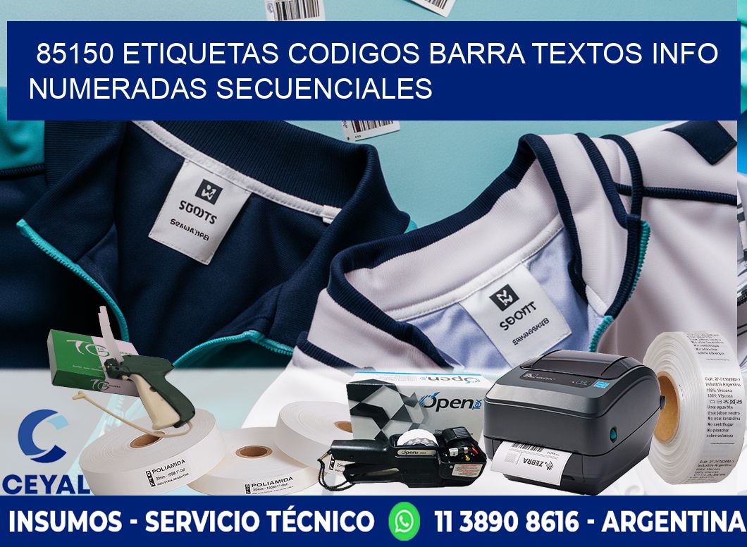 85150 Etiquetas Codigos Barra Textos Info Numeradas Secuenciales