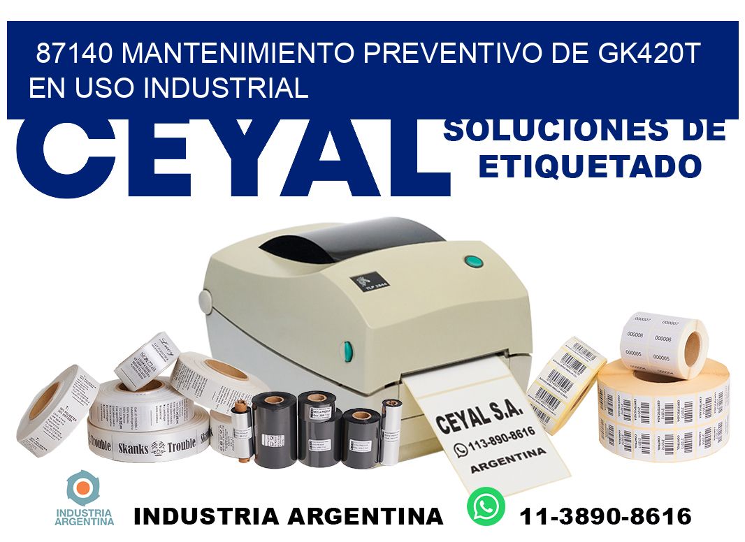 87140 mantenimiento preventivo de gk420t en uso industrial