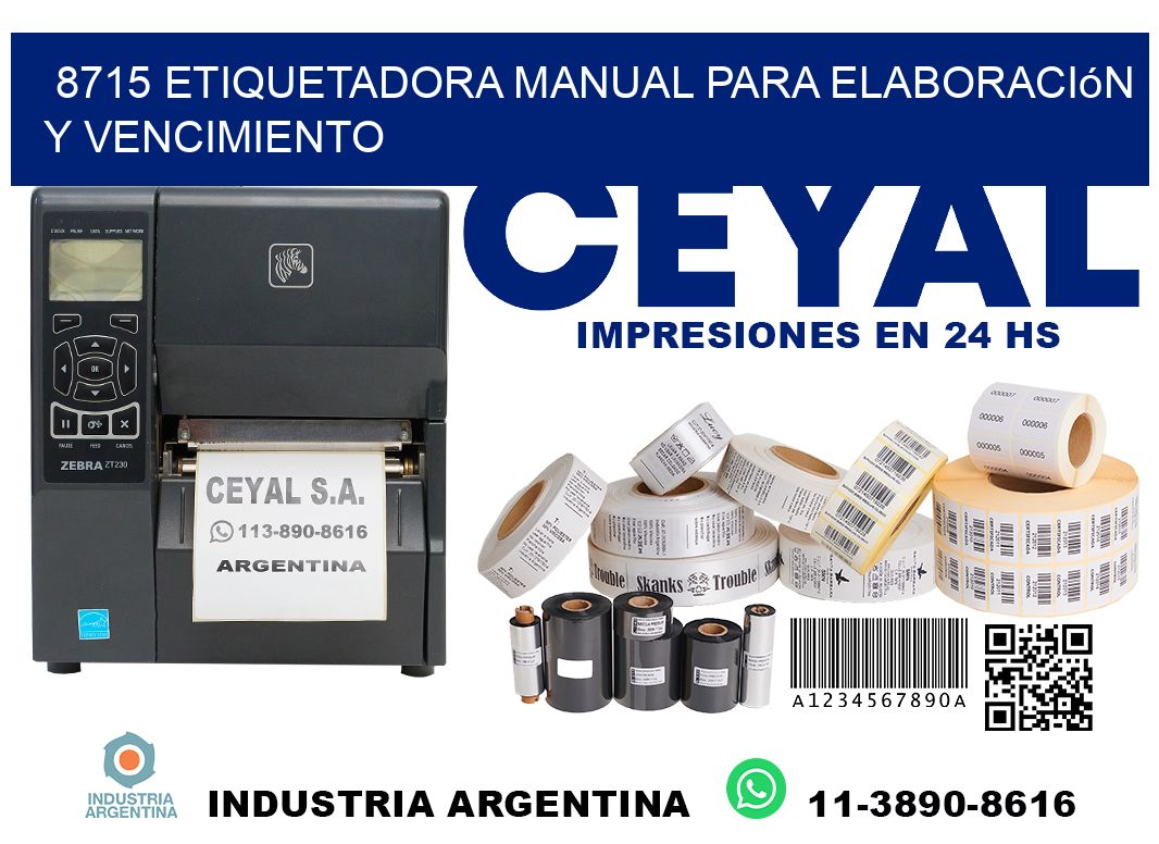 8715 etiquetadora manual para elaboración y vencimiento