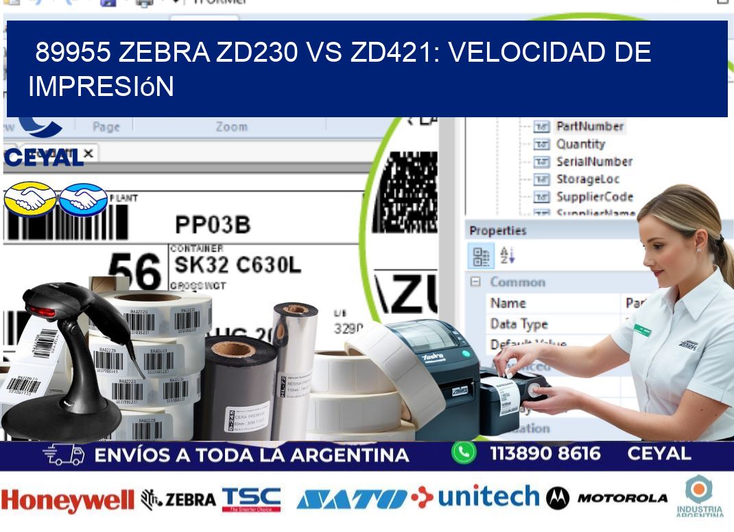 89955 Zebra ZD230 vs ZD421: velocidad de impresión