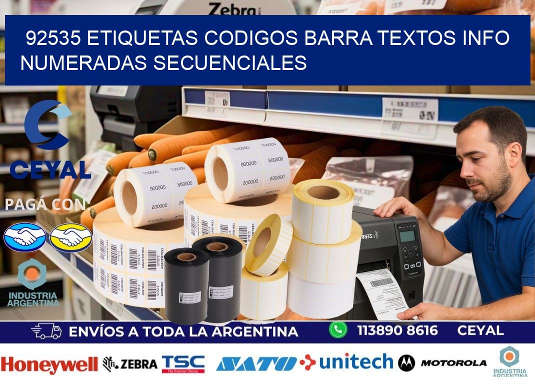 92535 Etiquetas Codigos Barra Textos Info Numeradas Secuenciales