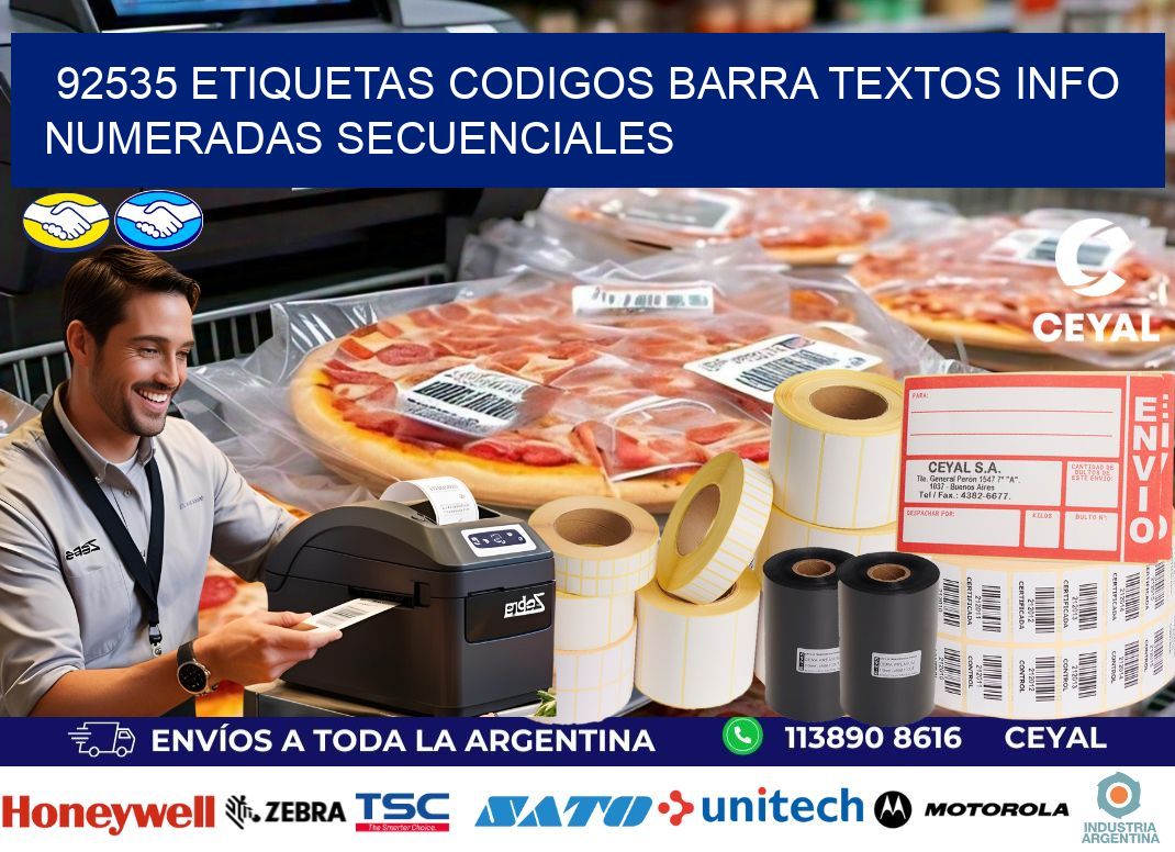 92535 Etiquetas Codigos Barra Textos Info Numeradas Secuenciales