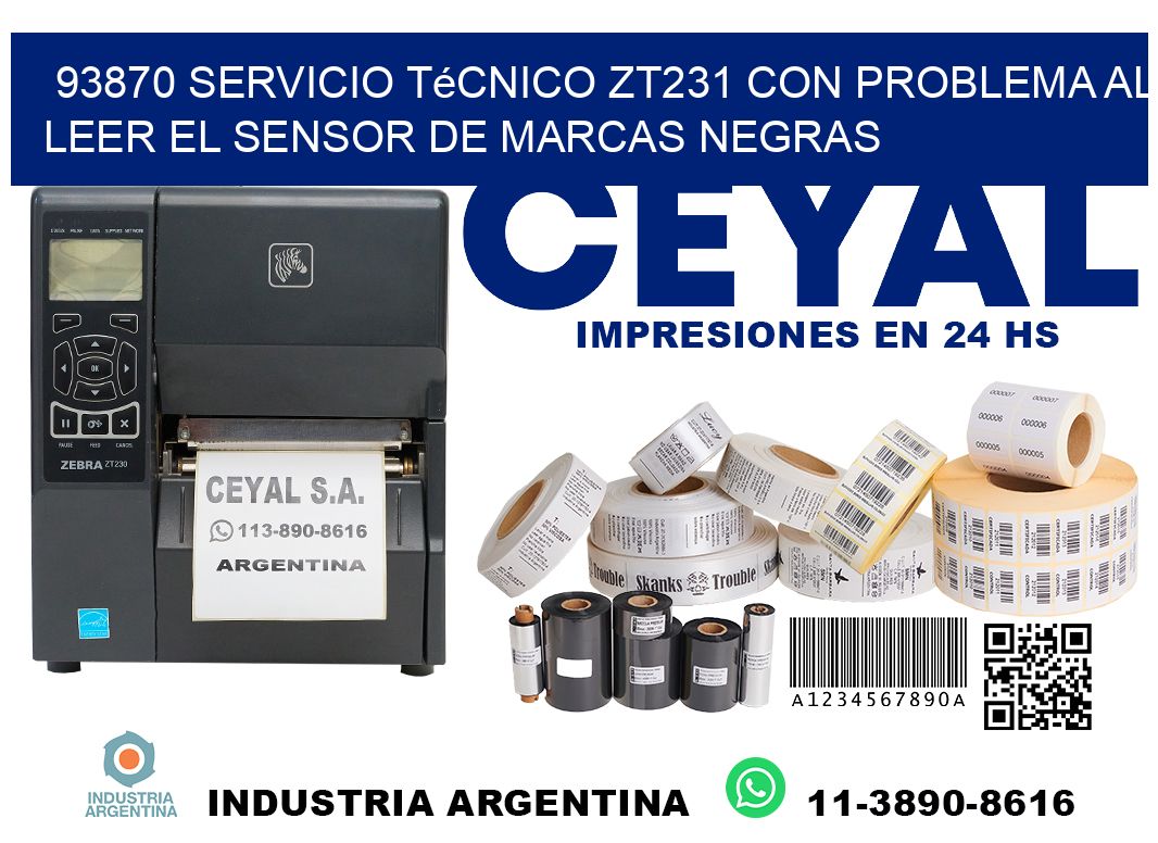 93870 servicio técnico zt231 con problema al leer el sensor de marcas negras