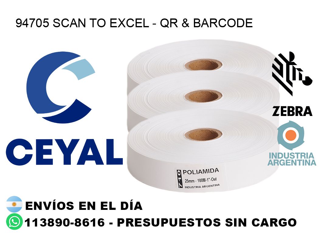 94705 Scan to Excel – QR & Barcode