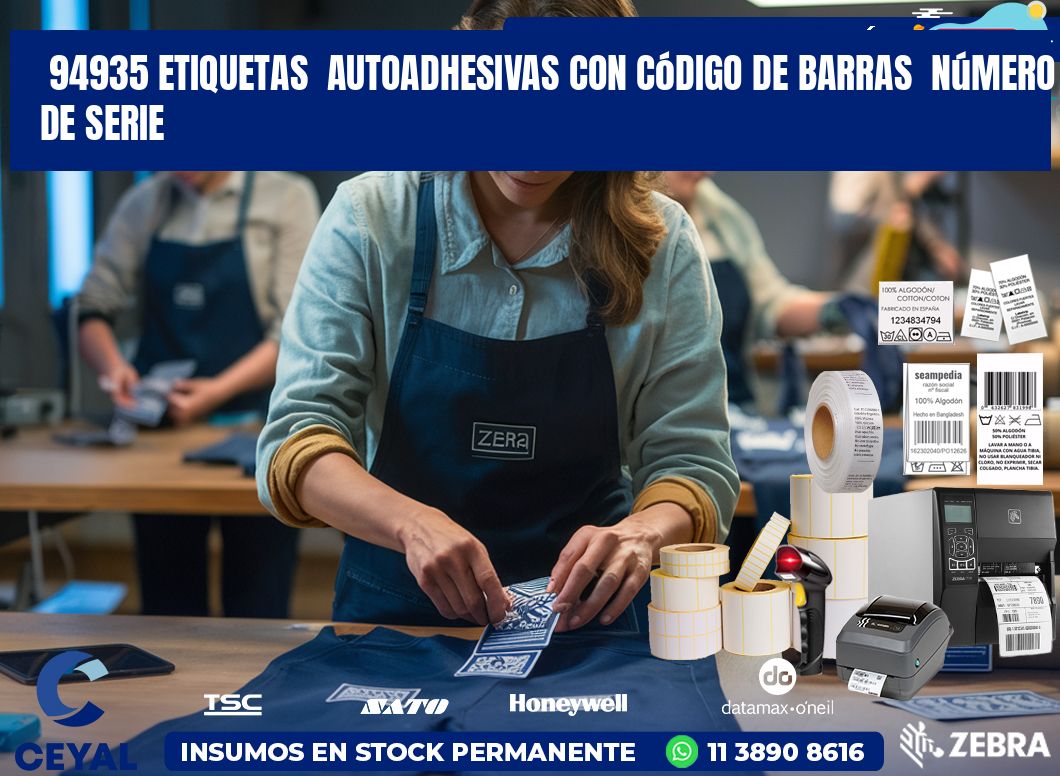 94935 etiquetas  autoadhesivas con código de barras  número de serie