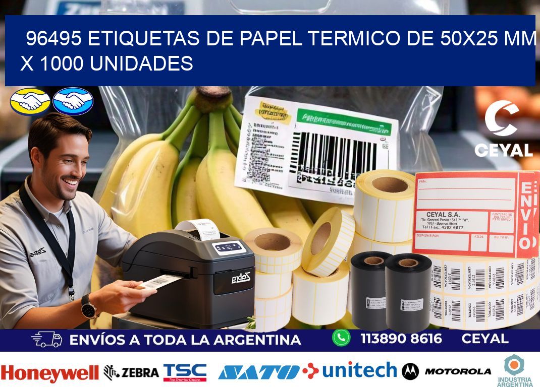 96495 Etiquetas De Papel Termico De 50×25 Mm X 1000 Unidades