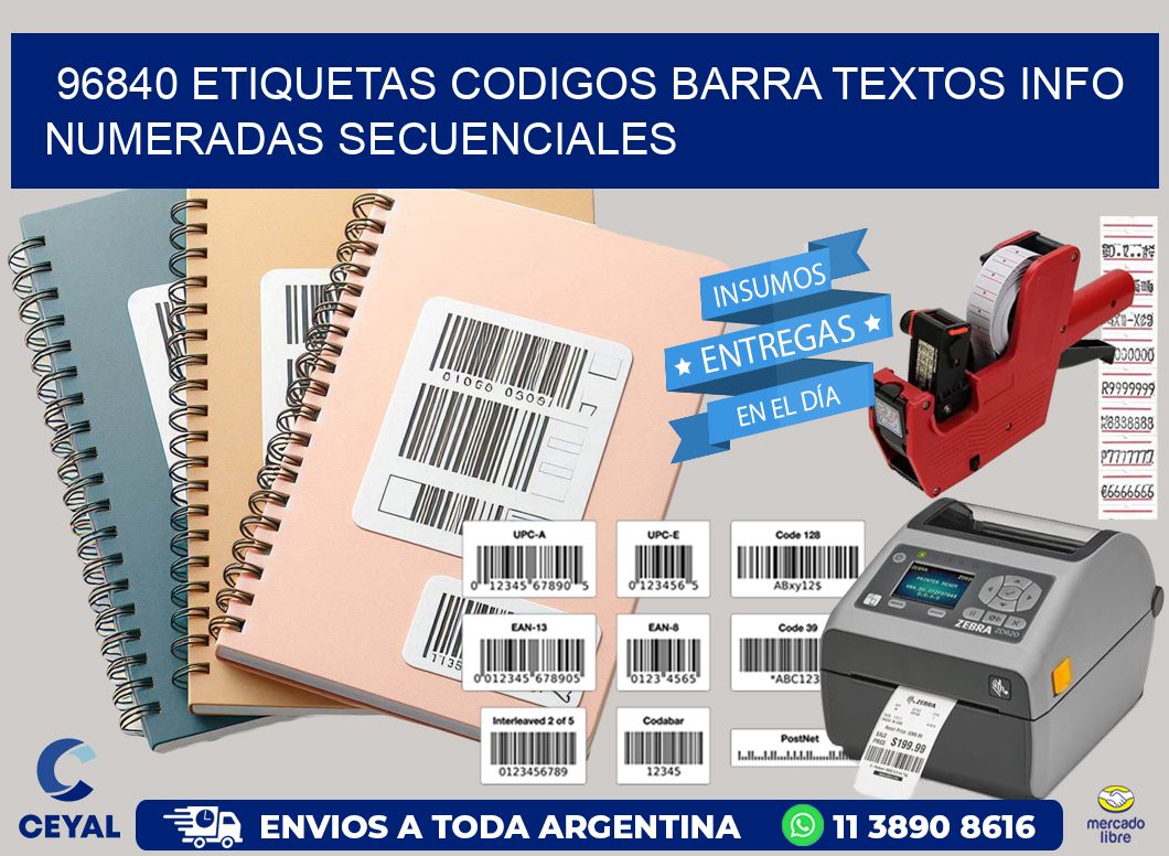 96840 Etiquetas Codigos Barra Textos Info Numeradas Secuenciales