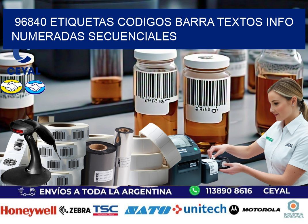 96840 Etiquetas Codigos Barra Textos Info Numeradas Secuenciales