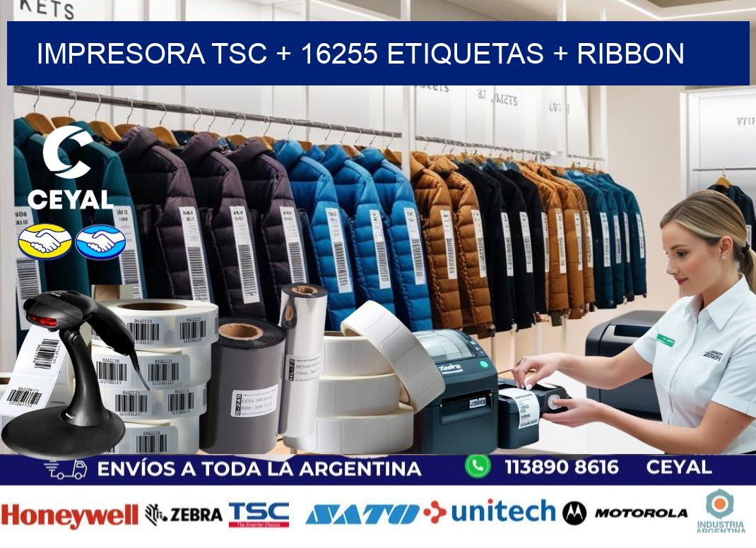 impresora TSC + 16255 etiquetas + ribbon