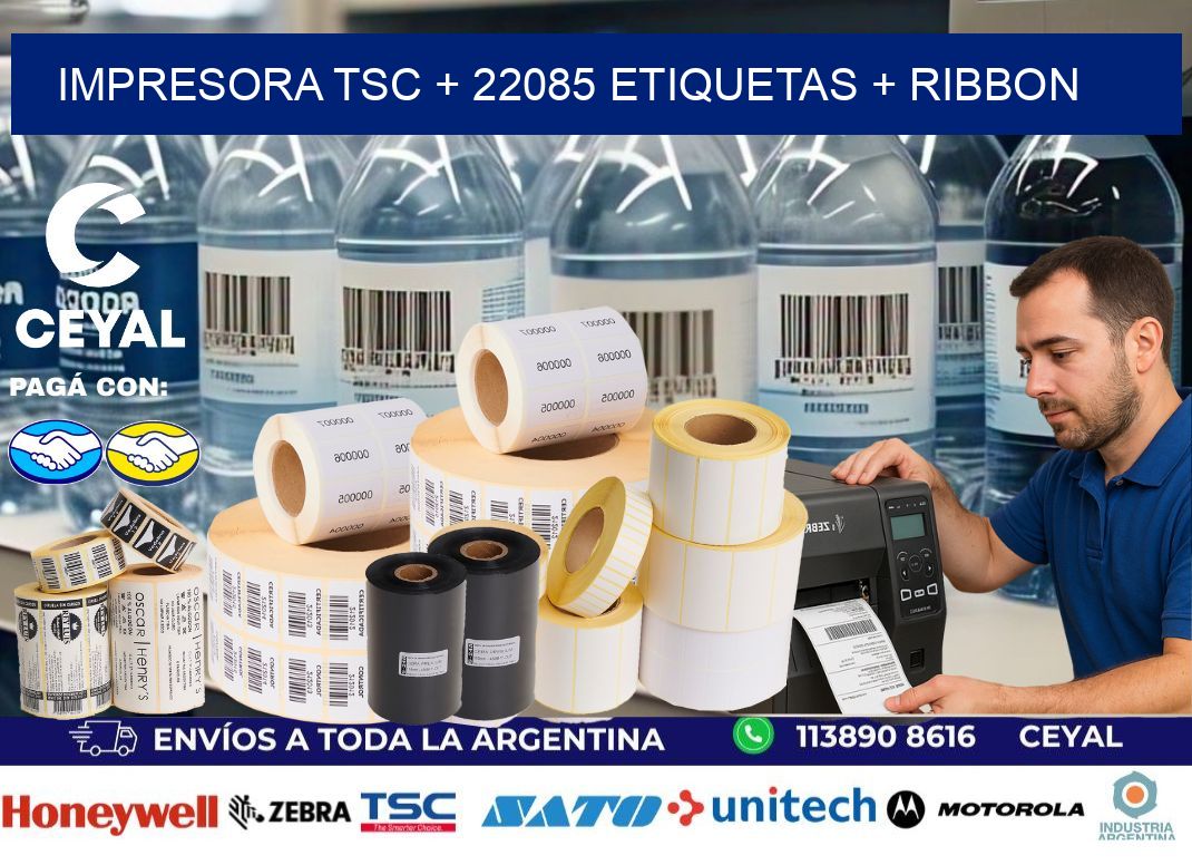 impresora TSC + 22085 etiquetas + ribbon