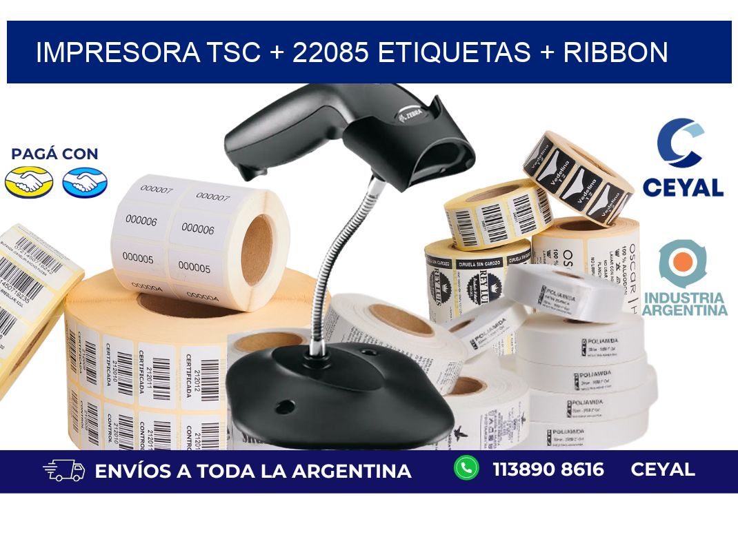 impresora TSC + 22085 etiquetas + ribbon