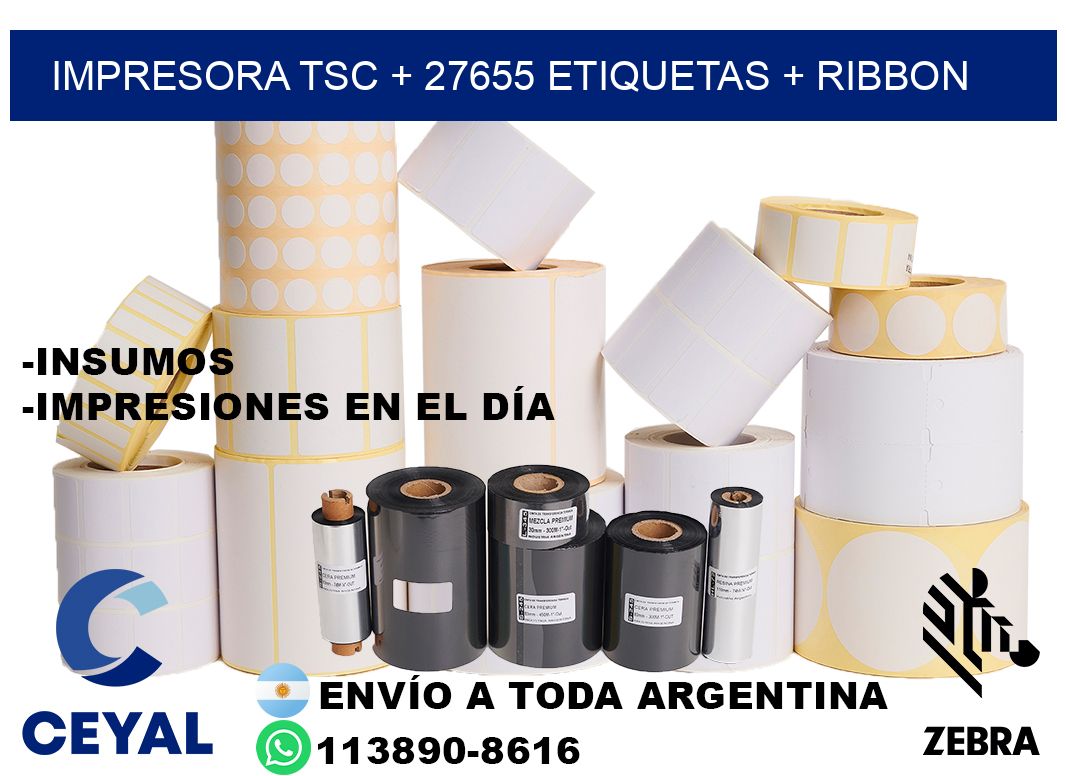 impresora TSC + 27655 etiquetas + ribbon
