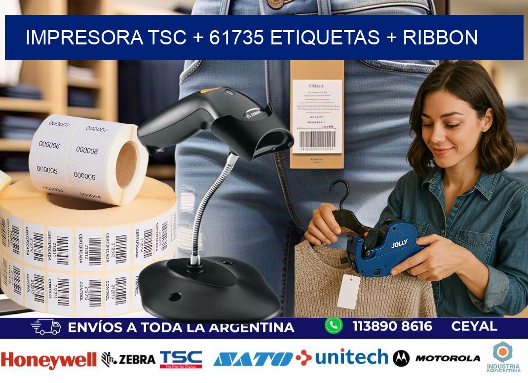 impresora TSC + 61735 etiquetas + ribbon