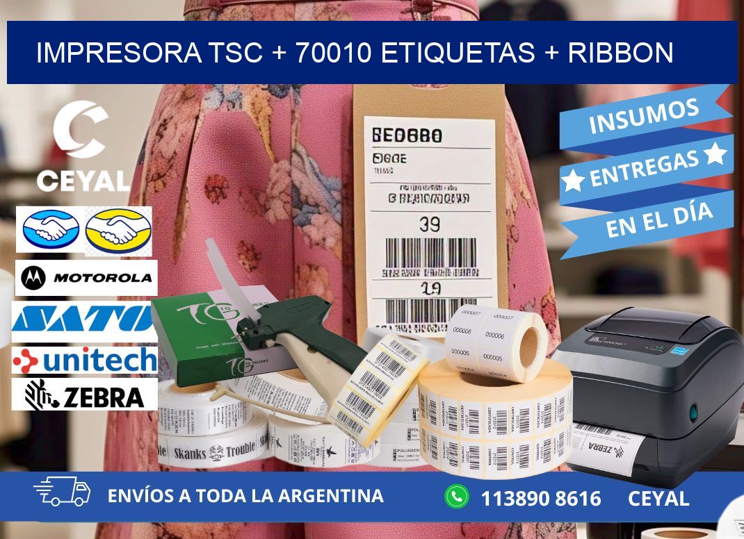 impresora TSC + 70010 etiquetas + ribbon