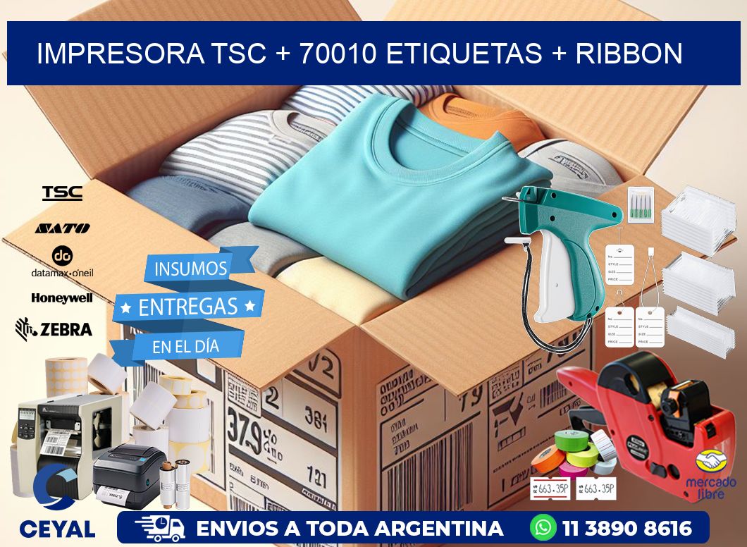 impresora TSC + 70010 etiquetas + ribbon