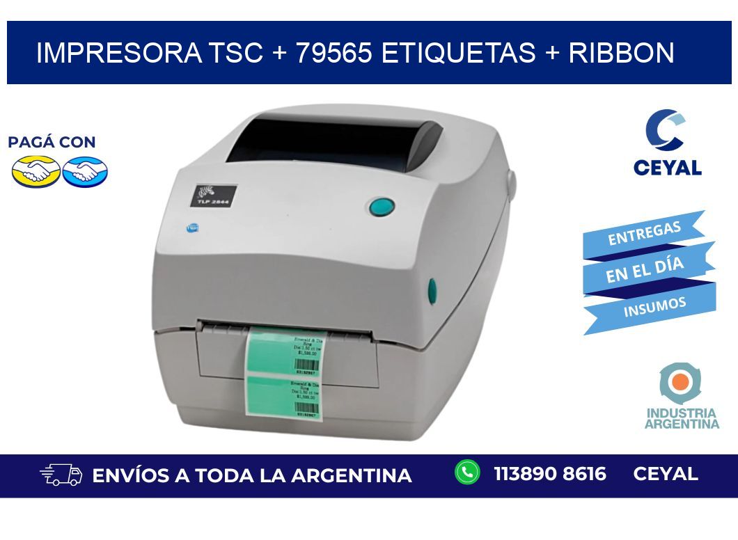 impresora TSC + 79565 etiquetas + ribbon