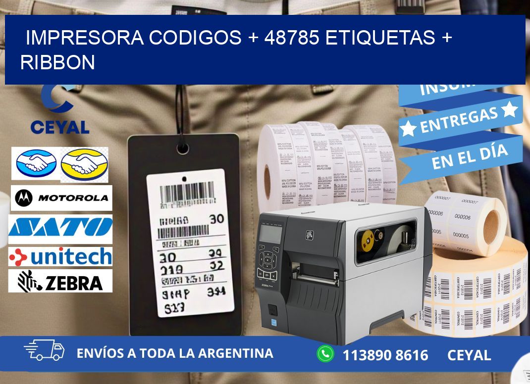 impresora codigos + 48785 etiquetas + ribbon