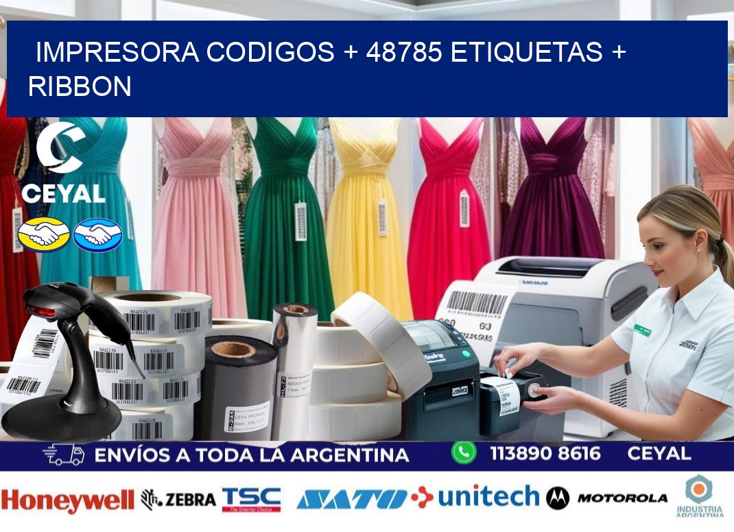 impresora codigos + 48785 etiquetas + ribbon