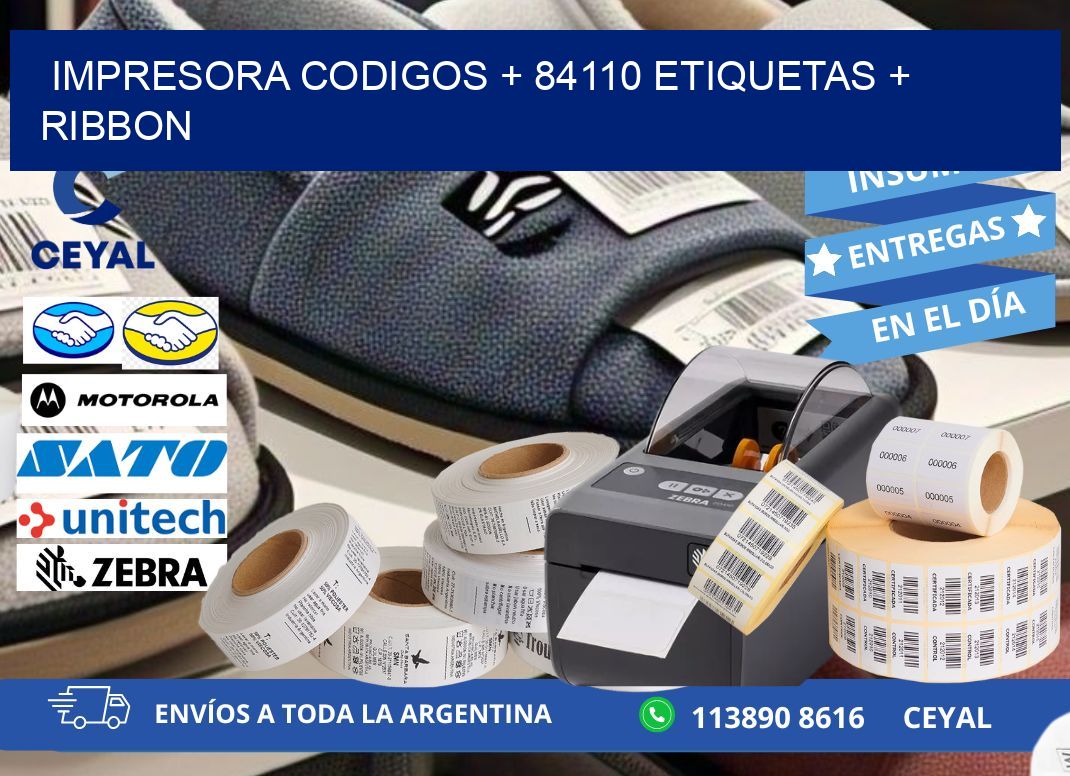 impresora codigos + 84110 etiquetas + ribbon