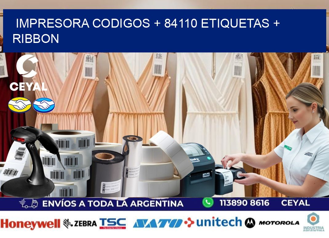 impresora codigos + 84110 etiquetas + ribbon