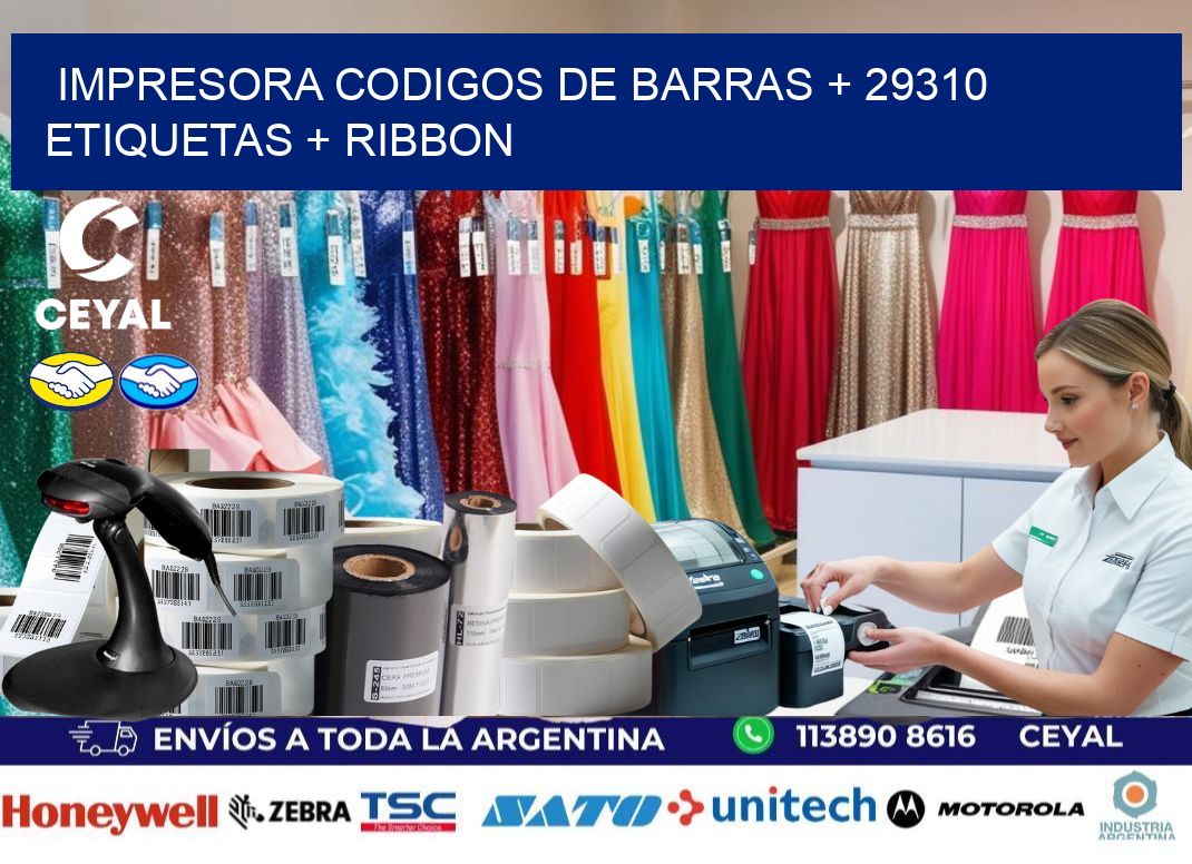 impresora codigos de barras + 29310 etiquetas + ribbon