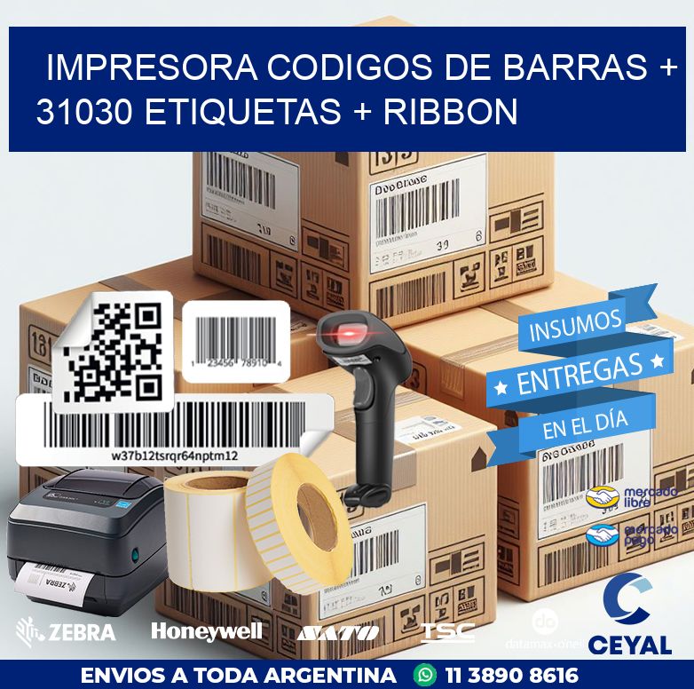 impresora codigos de barras + 31030 etiquetas + ribbon