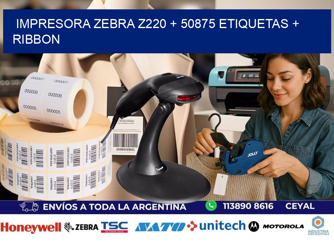 impresora zebra z220 + 50875 etiquetas + ribbon