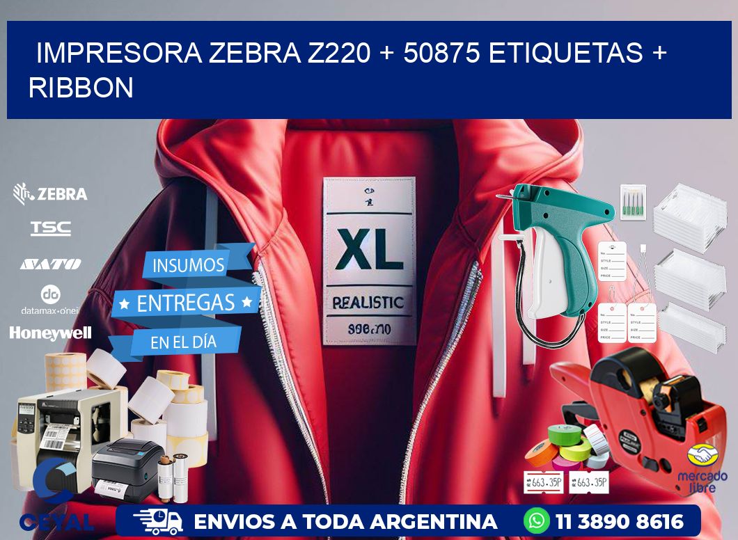 impresora zebra z220 + 50875 etiquetas + ribbon