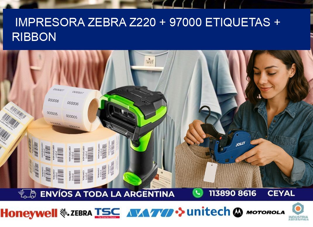 impresora zebra z220 + 97000 etiquetas + ribbon