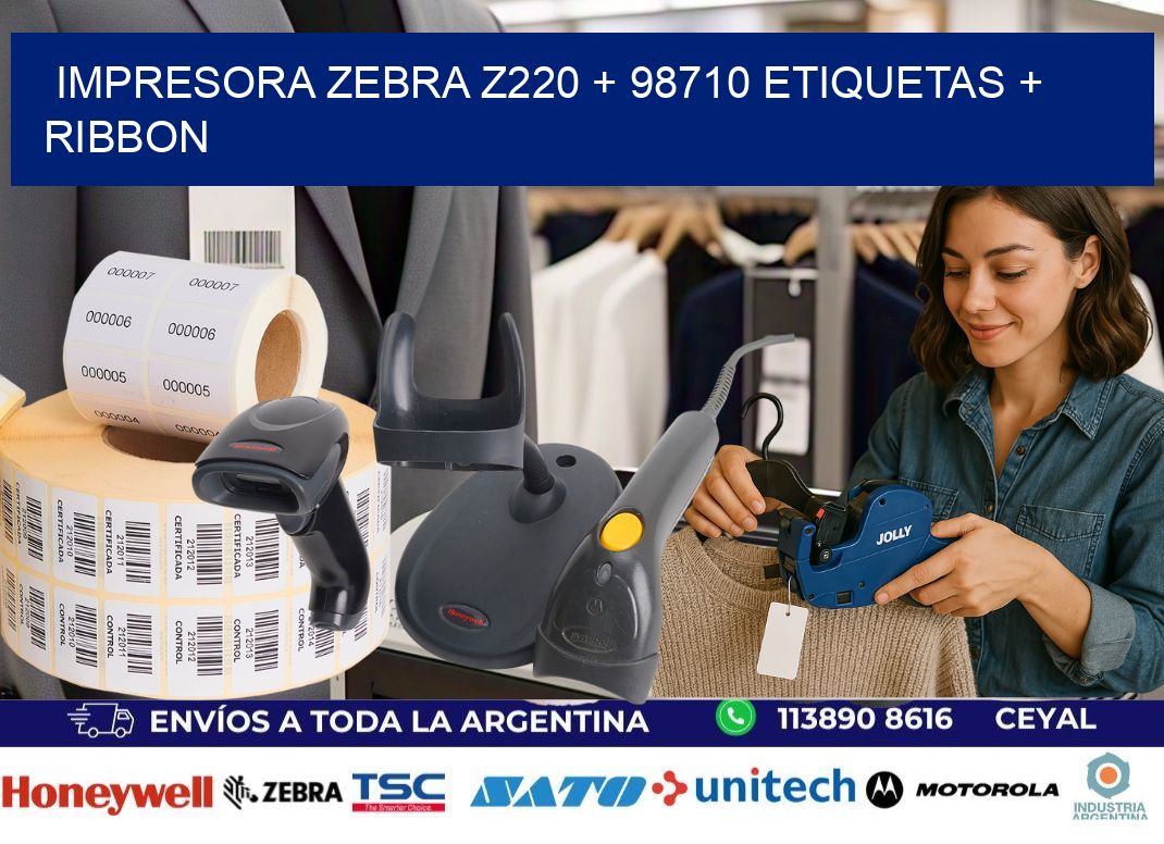 impresora zebra z220 + 98710 etiquetas + ribbon