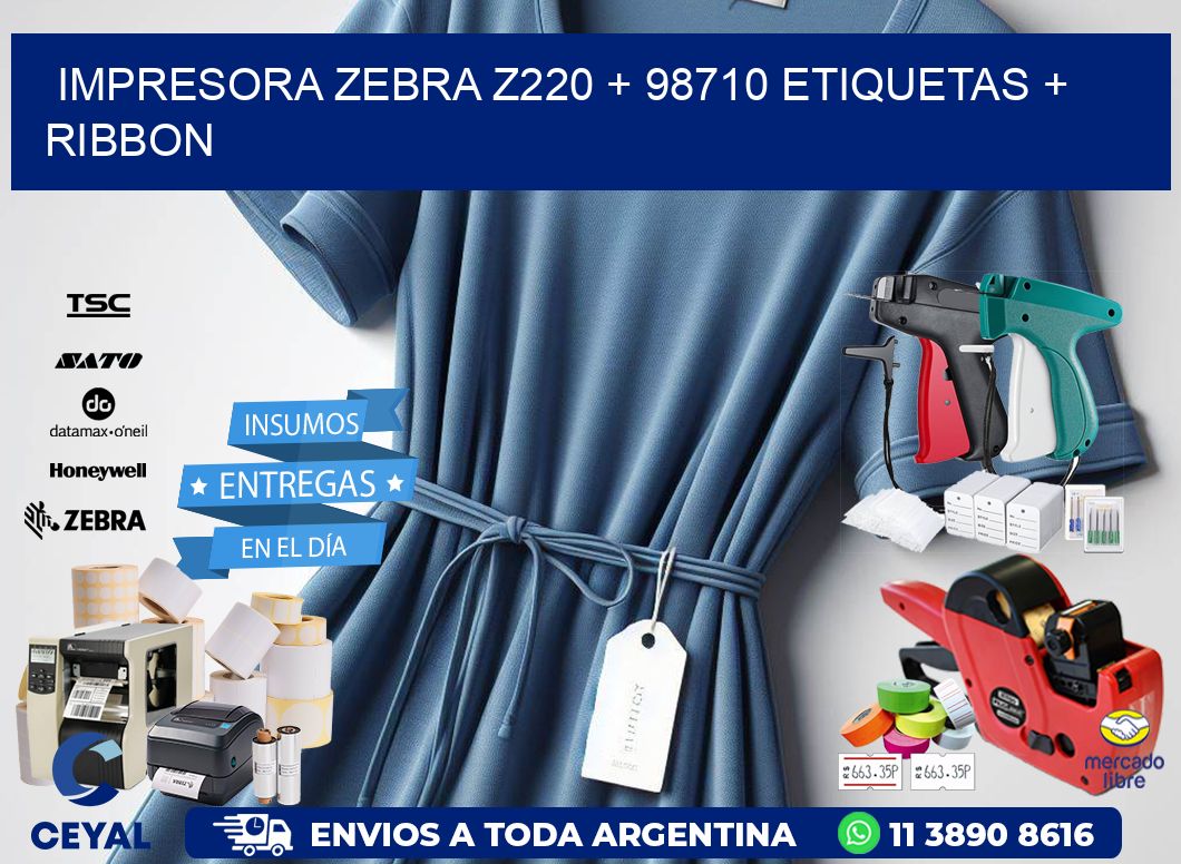 impresora zebra z220 + 98710 etiquetas + ribbon