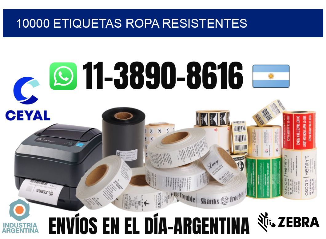 10000 Etiquetas ropa resistentes
