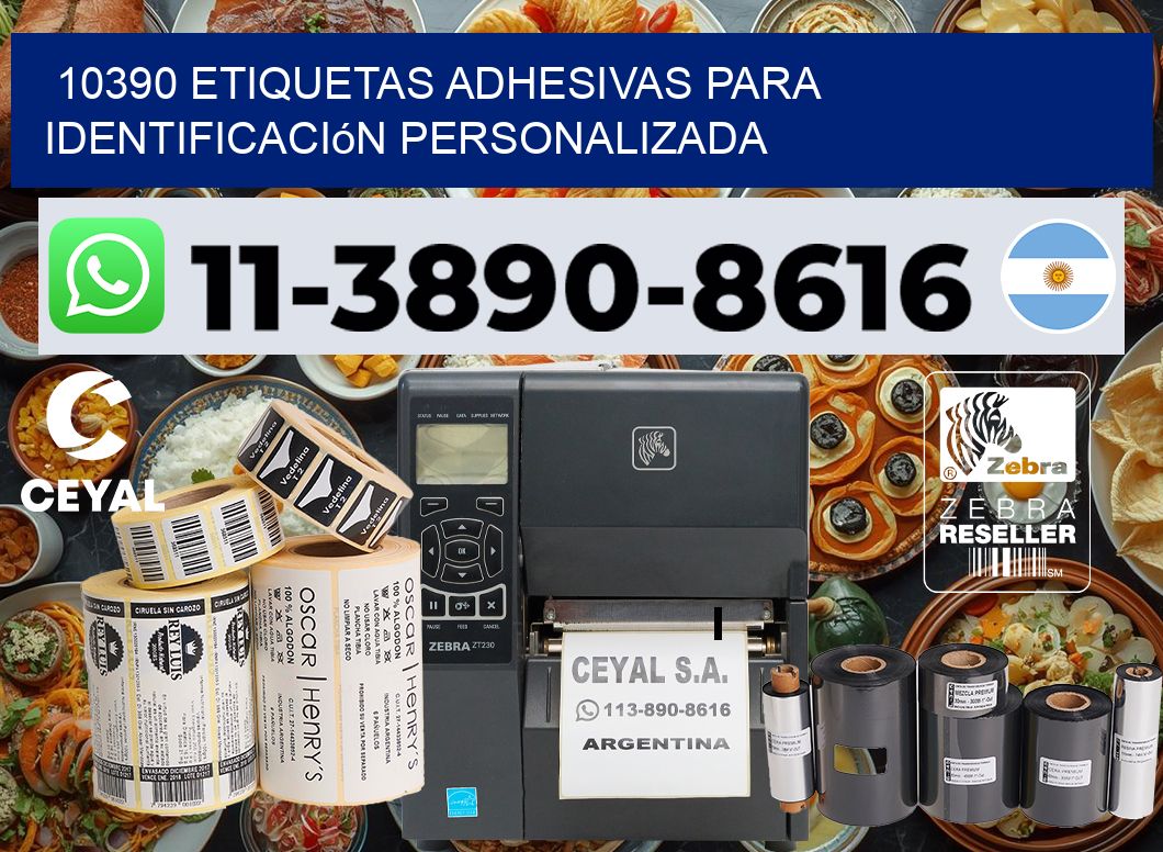 10390 Etiquetas adhesivas para identificación personalizada