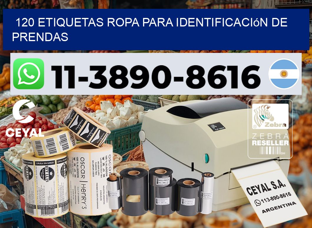 120 Etiquetas ropa para identificación de prendas
