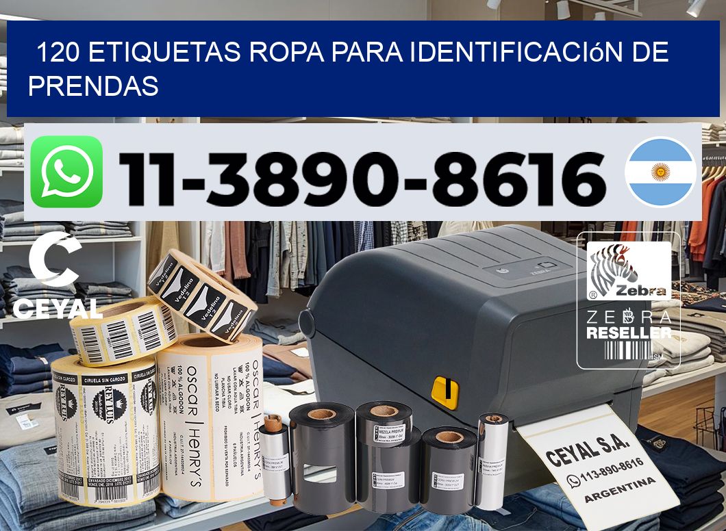 120 Etiquetas ropa para identificación de prendas