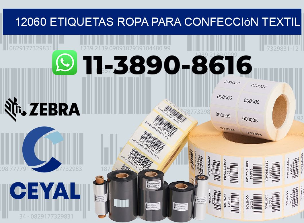 12060 Etiquetas ropa para confección textil