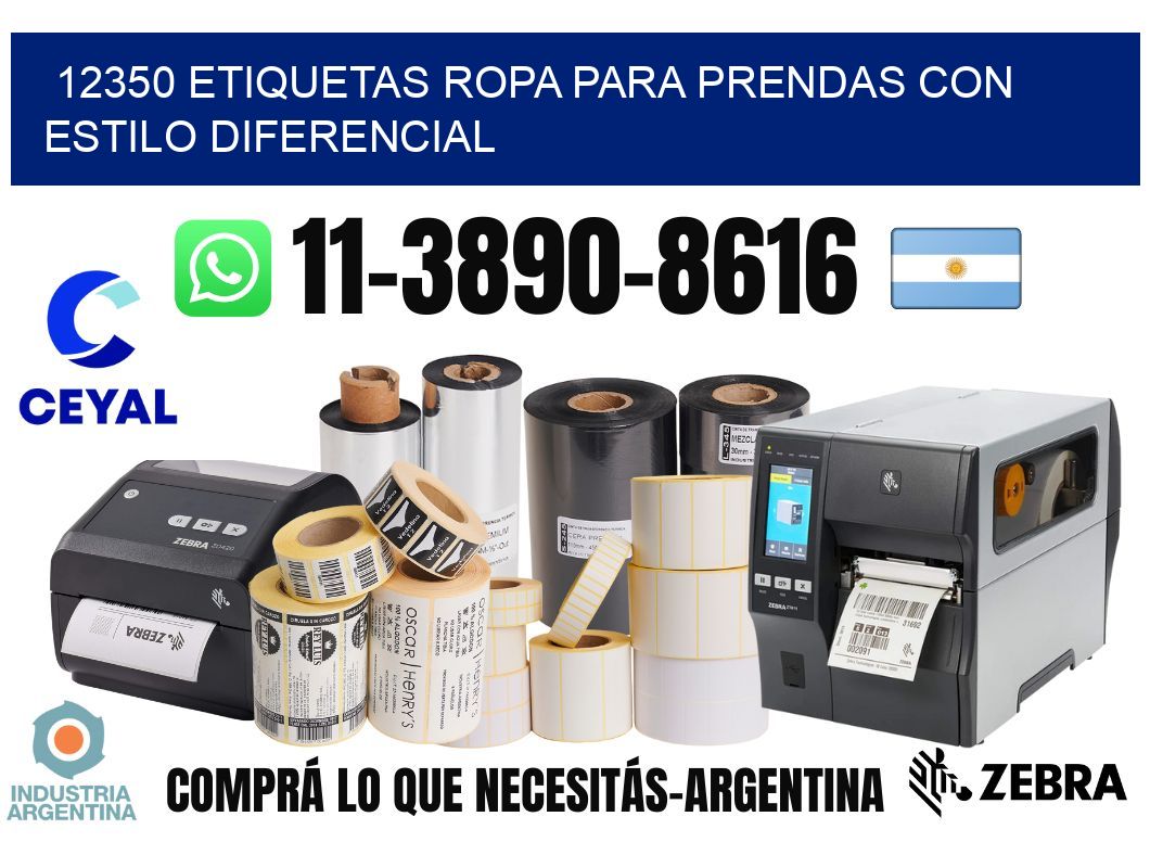 12350 Etiquetas ropa para prendas con estilo diferencial