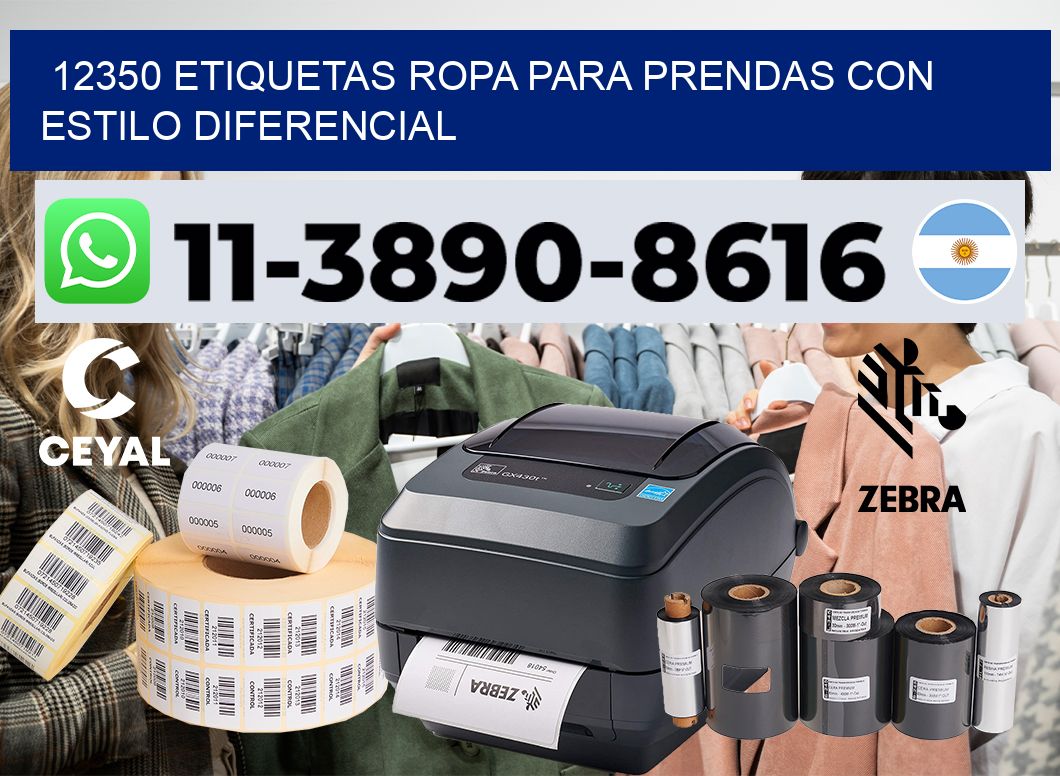 12350 Etiquetas ropa para prendas con estilo diferencial