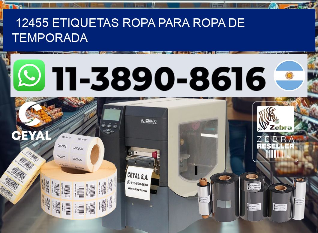 12455 Etiquetas ropa para ropa de temporada