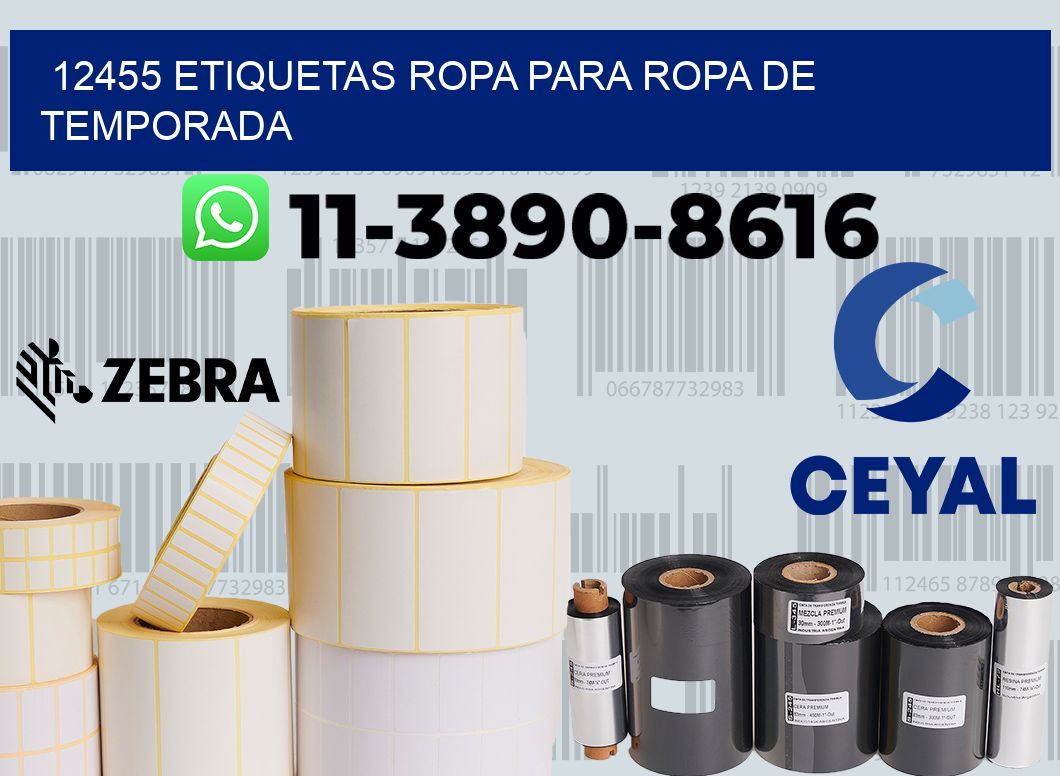 12455 Etiquetas ropa para ropa de temporada