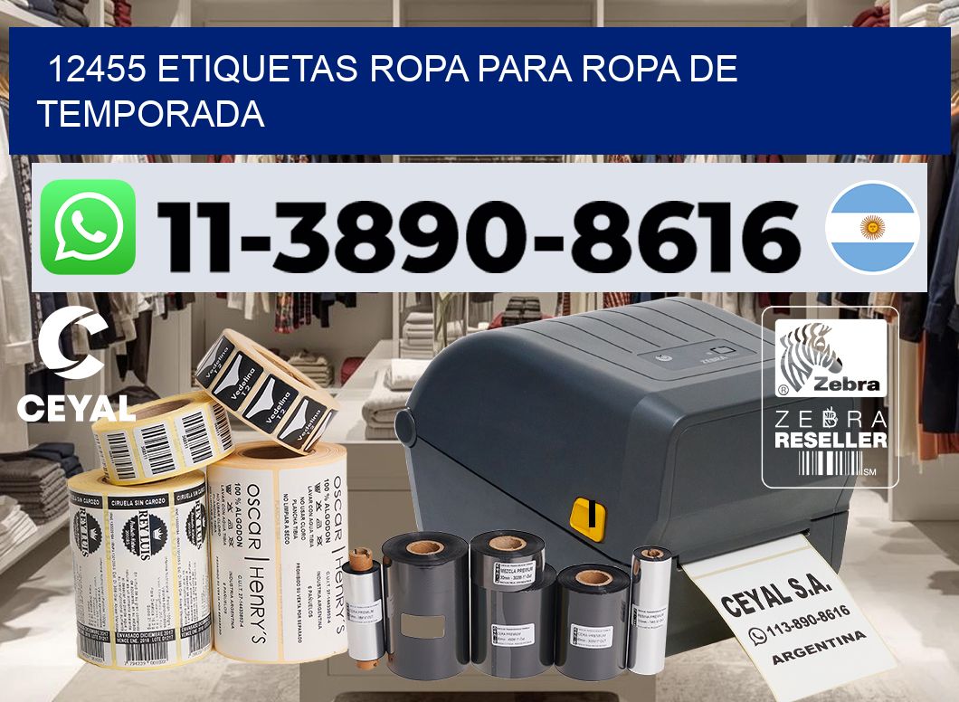12455 Etiquetas ropa para ropa de temporada
