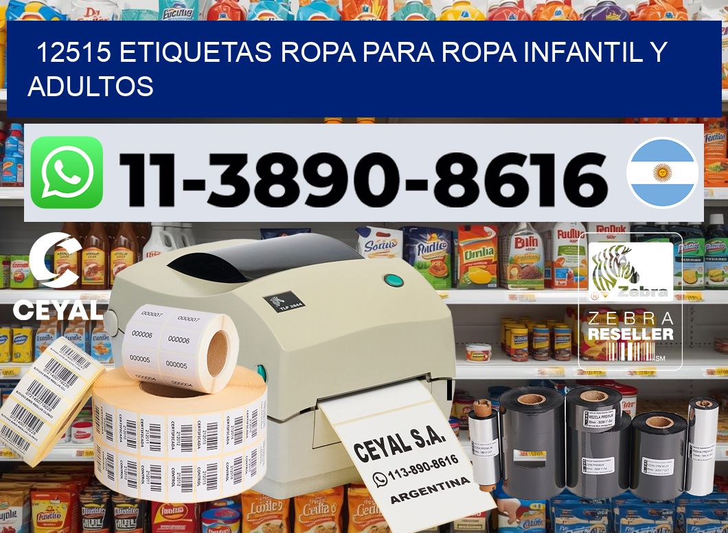 12515 Etiquetas ropa para ropa infantil y adultos
