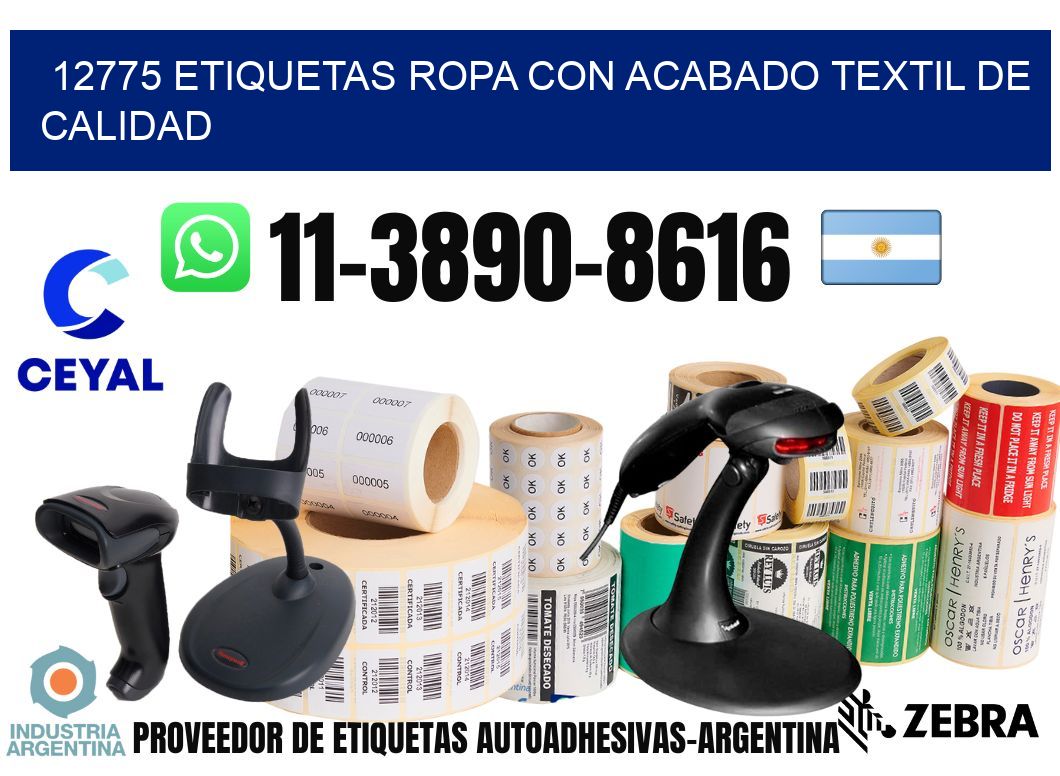 12775 Etiquetas ropa con acabado textil de calidad