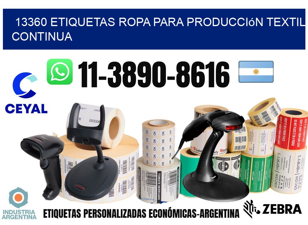 13360 Etiquetas ropa para producción textil continua