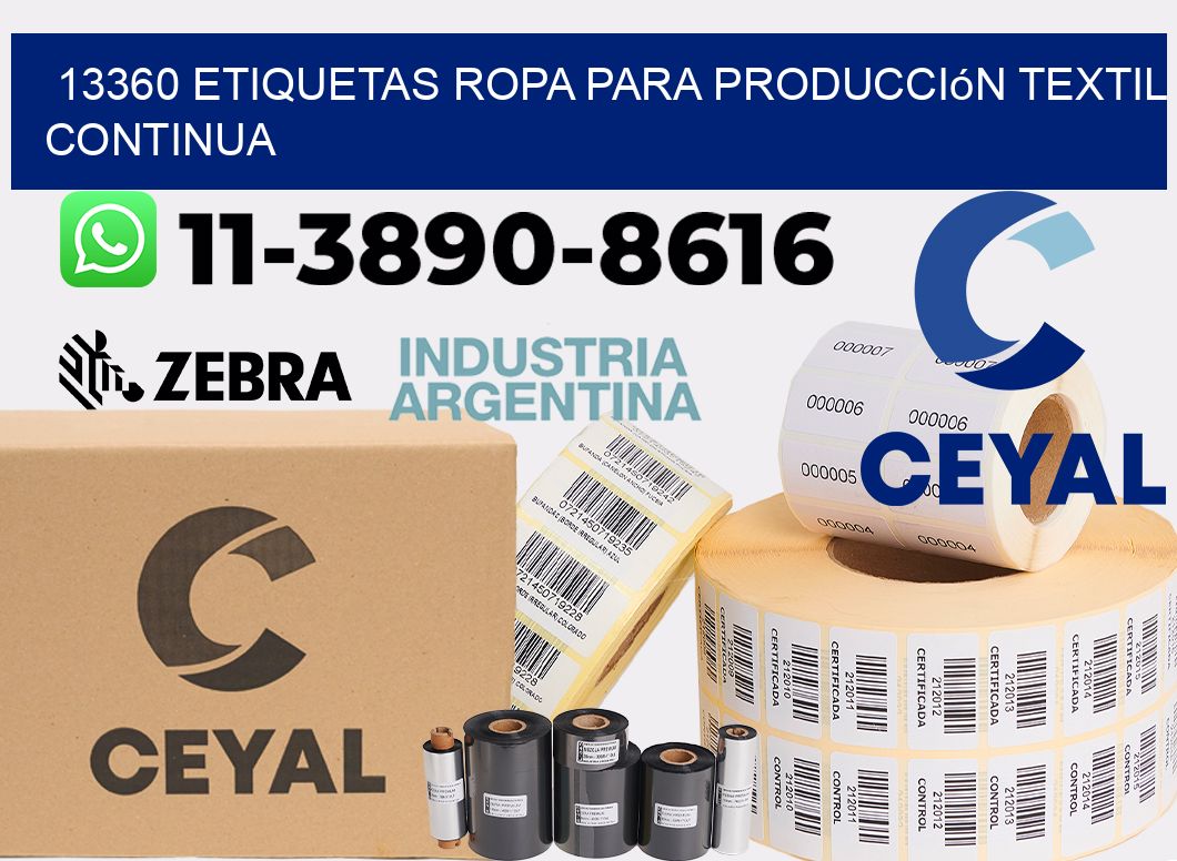 13360 Etiquetas ropa para producción textil continua
