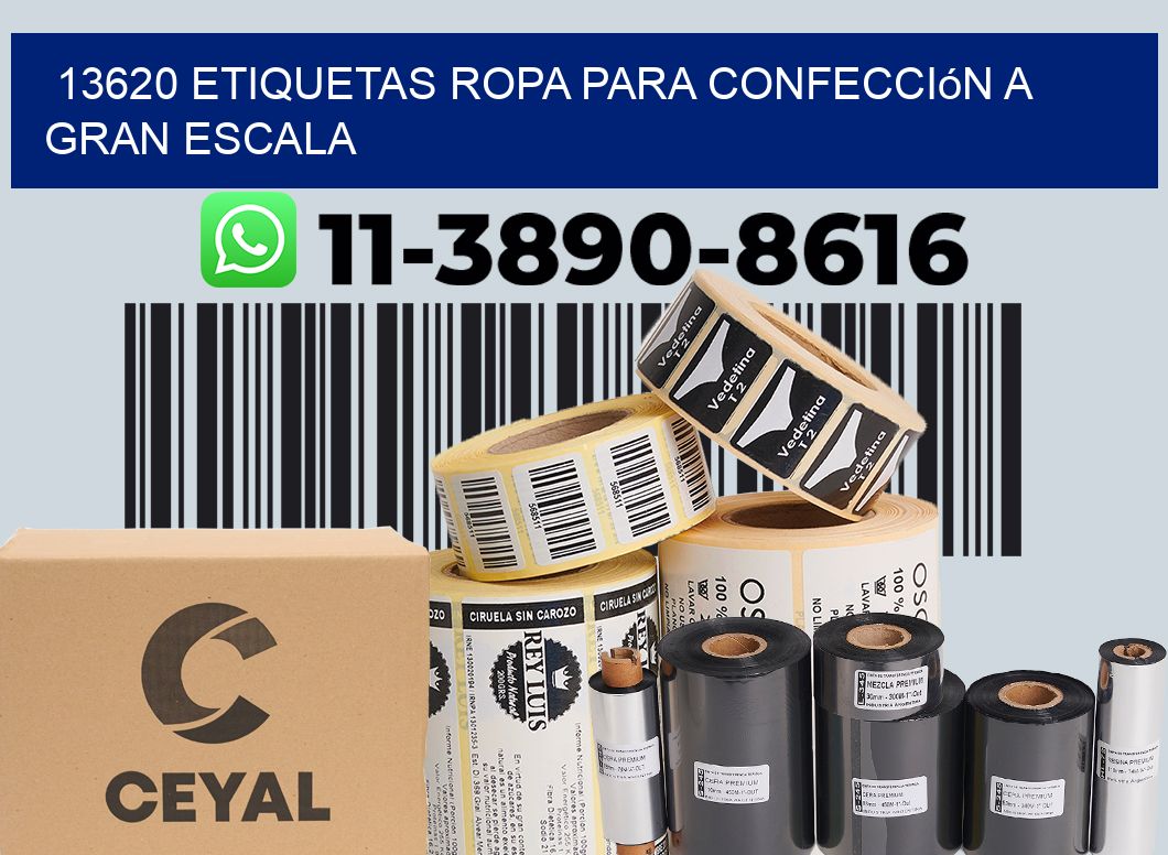 13620 Etiquetas ropa para confección a gran escala