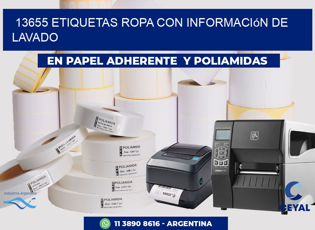 13655 Etiquetas ropa con información de lavado